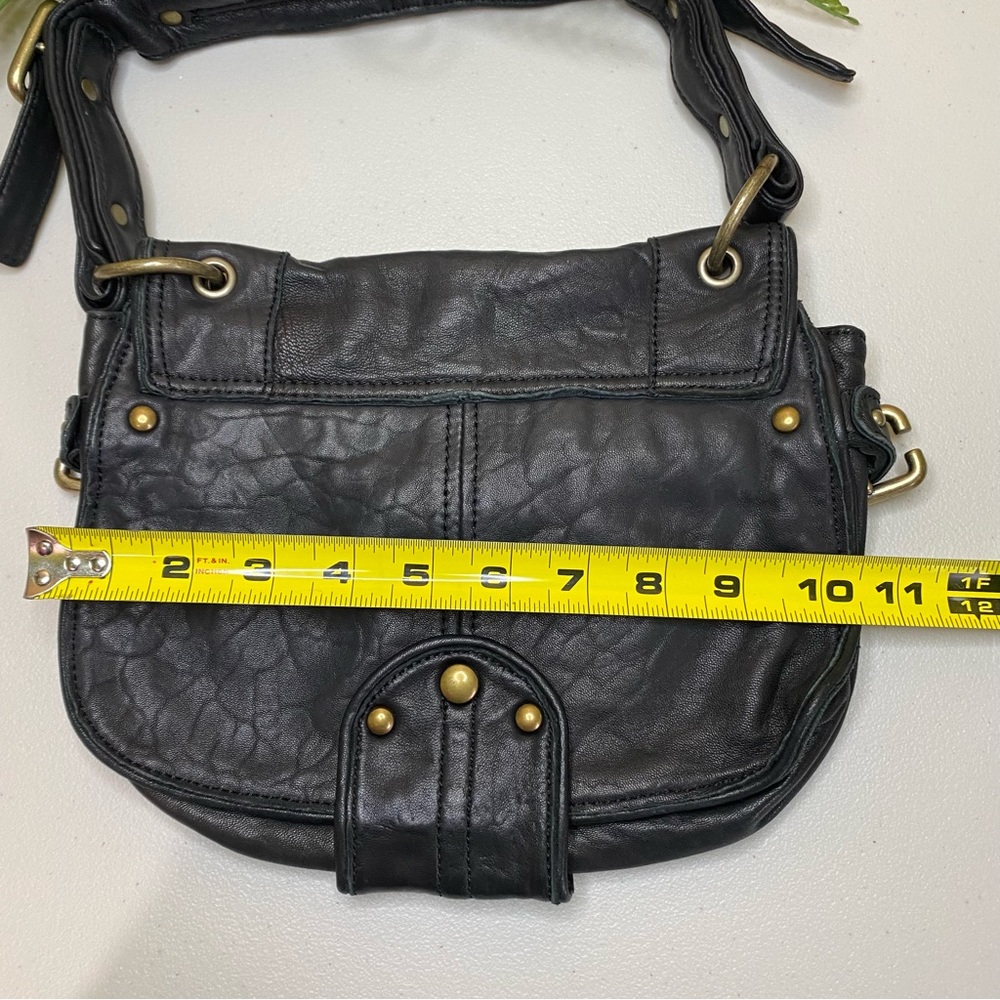 VTG Kenneth Cole New York No Slouch Studded Hobo Black Soft Pebbled Leather Bag - Picture 11 of 15